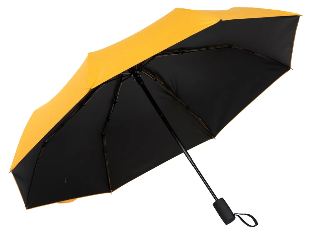 Зонт-автомат Dual с двухцветным куполом желтый/черный - фото 2