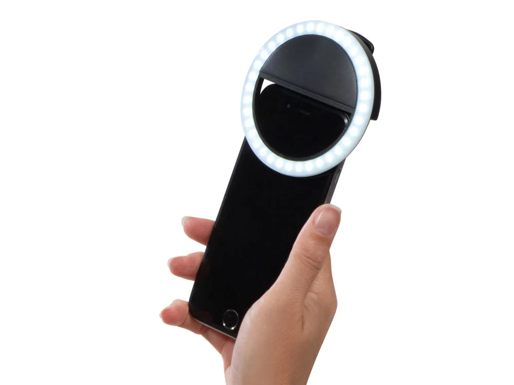 Световое кольцо для селфи Glitter черный