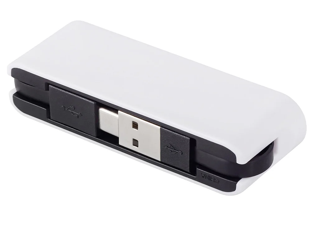 USB-хаб Hubix с коннектором 2-в-1 USB-C и USB-A 2.0 белый - фото 2
