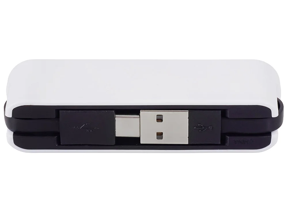 USB-хаб Hubix с коннектором 2-в-1 USB-C и USB-A 2.0 белый - фото 5