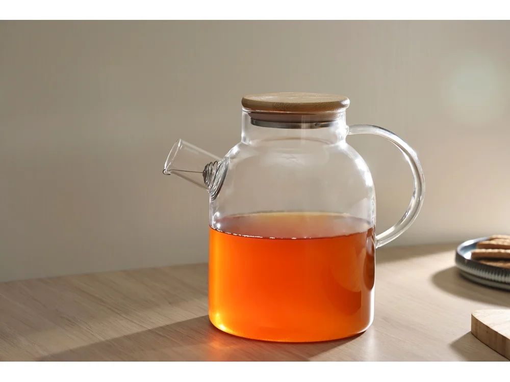 Стеклянный чайник с бамбуковой крышкой «Sencha M», прозрачный, 1550 мл - фото 10