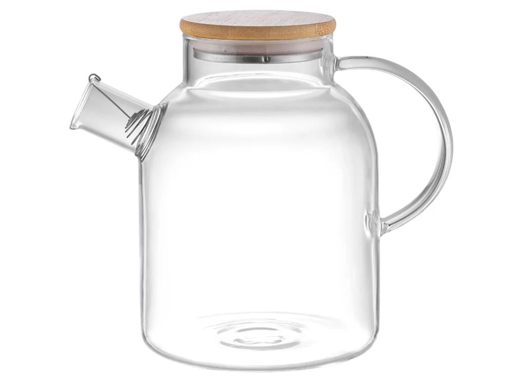 Стеклянный чайник с бамбуковой крышкой «Sencha M», прозрачный, 1550 мл - фото 2