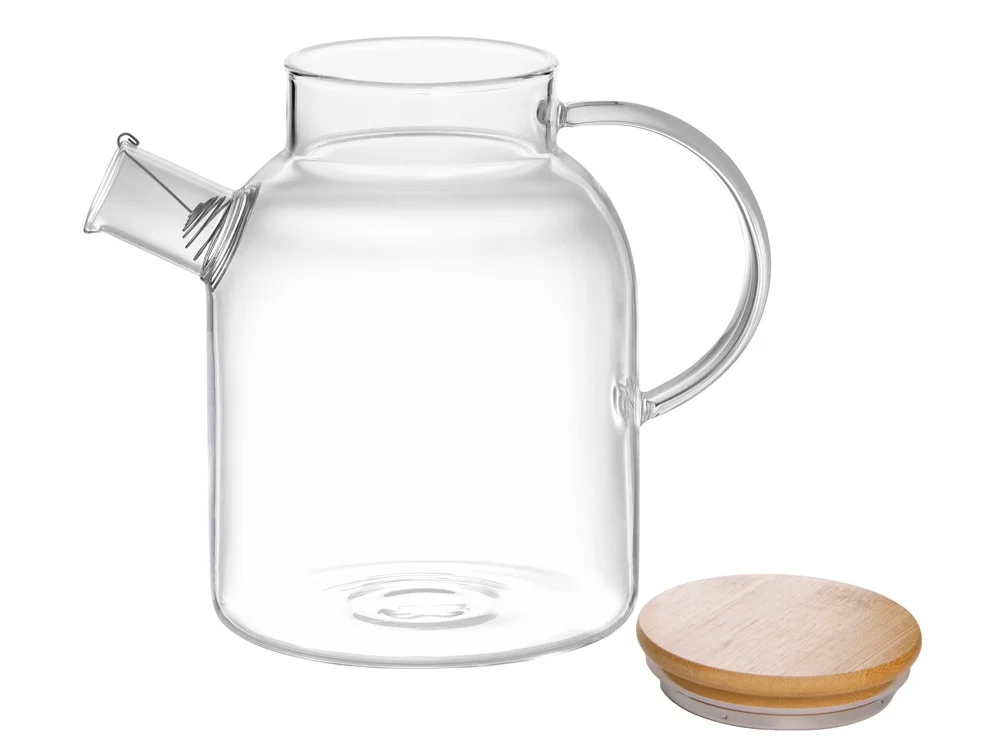 Стеклянный чайник с бамбуковой крышкой «Sencha M», прозрачный, 1550 мл - фото 3