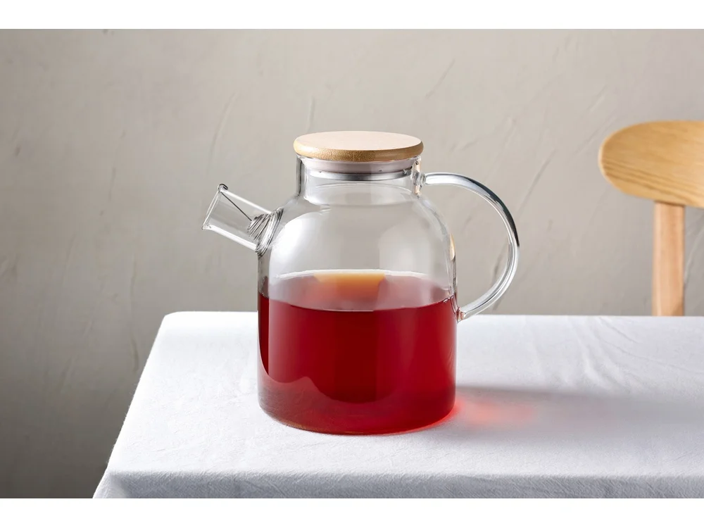 Стеклянный чайник с бамбуковой крышкой «Sencha M», прозрачный, 1550 мл - фото 9