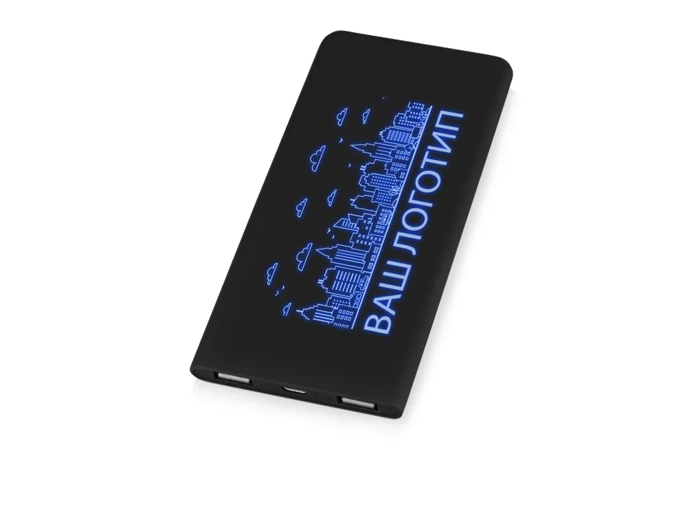 Внешний аккумулятор с подсветкой логотипа Faros soft-touch - фото 1