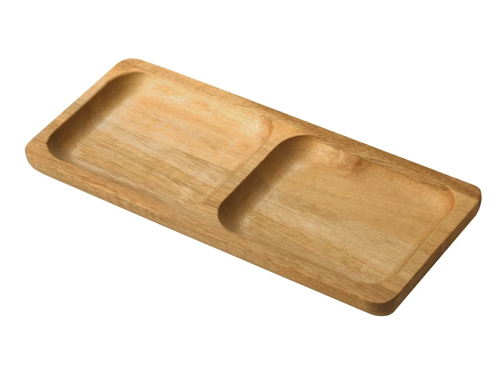 Менажница из акации с двумя секциями Almond натуральный