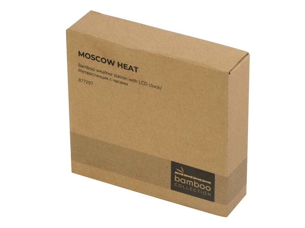 Бамбуковая метеостанция с часами «Moscow Heat» - фото 6
