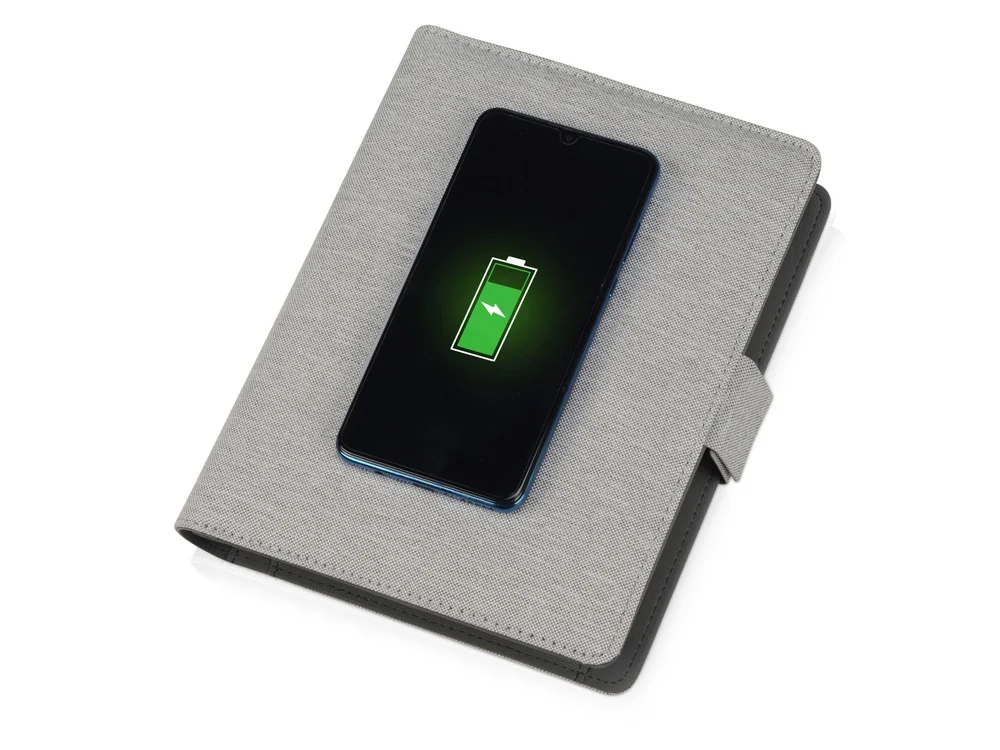 Органайзер с беспроводной зарядкой Powernote 5000 mAh светло-серый - фото 2