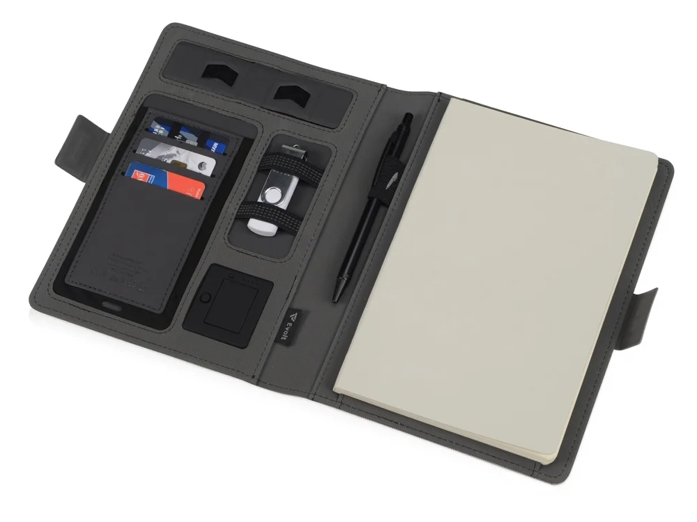 Органайзер с беспроводной зарядкой Powernote 5000 mAh светло-серый - фото 3