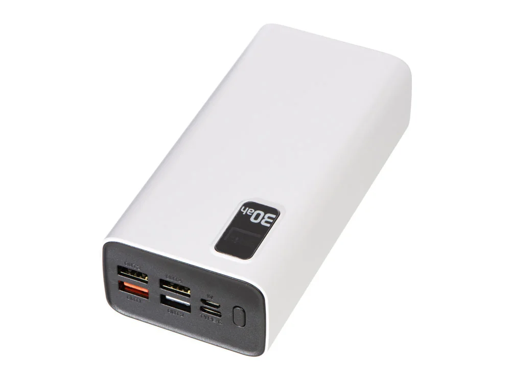 Портативный внешний аккумулятор FAST 30000 mAh белый - фото 4