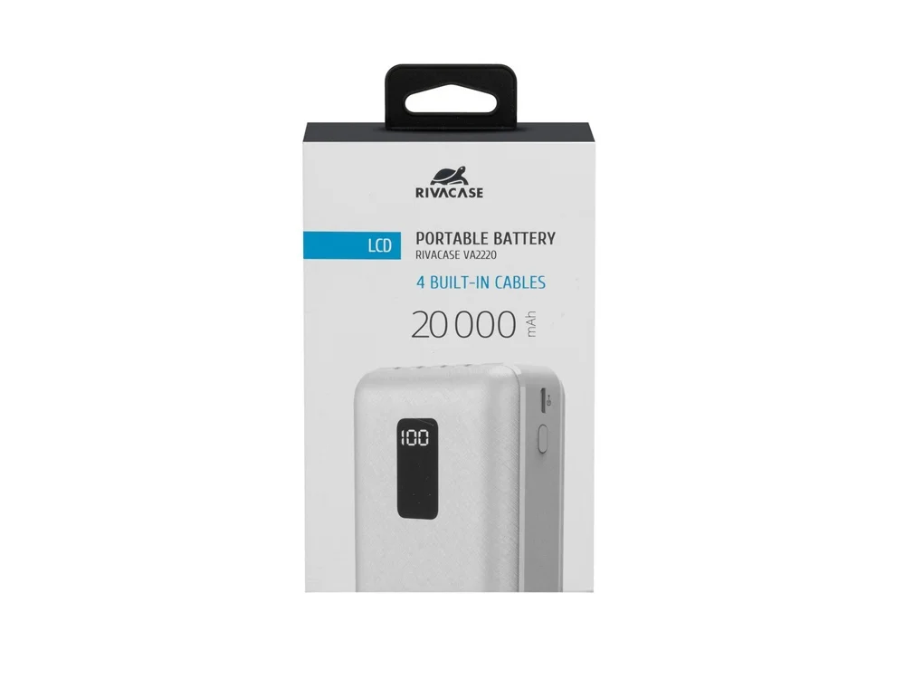 Внешний аккумулятор с дисплеем и встроенными кабелями VA2220 20000 mAh - фото 14