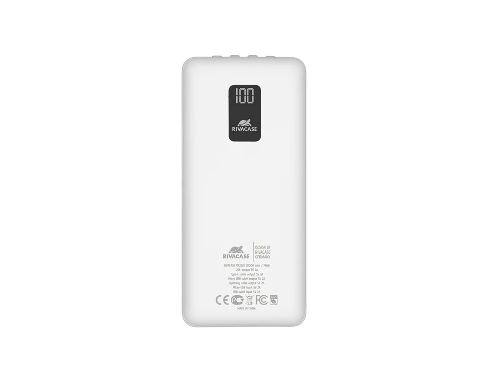 Внешний аккумулятор с дисплеем и встроенными кабелями VA2220 20000 mAh - фото 2