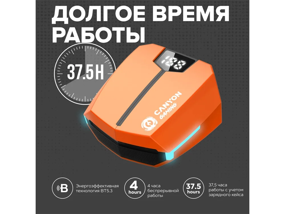 Наушники беспроводные игровые GTWS-2 черный - фото 7