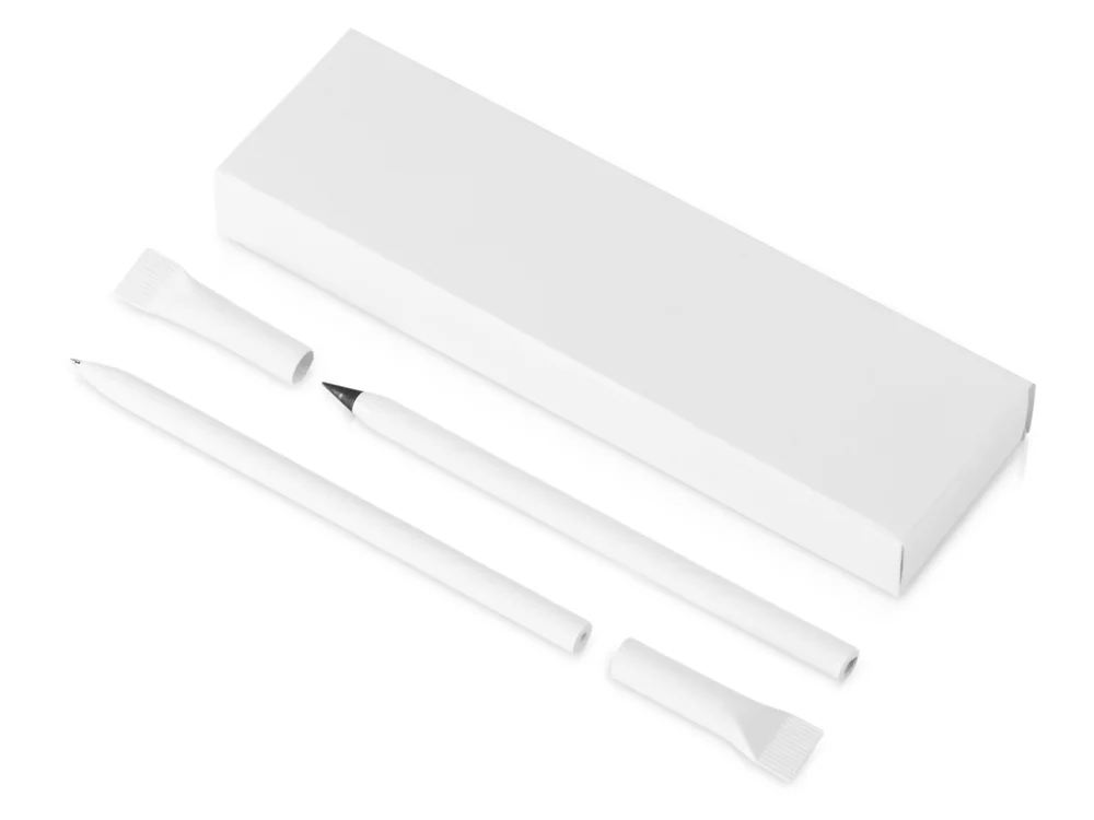 Подарочный набор Recycled Duo c шариковой ручкой и вечным карандашом из переработанной бумаги белый