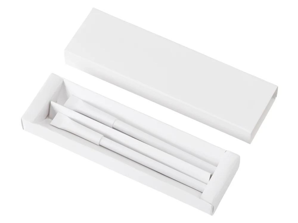 Подарочный набор Recycled Duo c шариковой ручкой и вечным карандашом из переработанной бумаги белый - фото 2