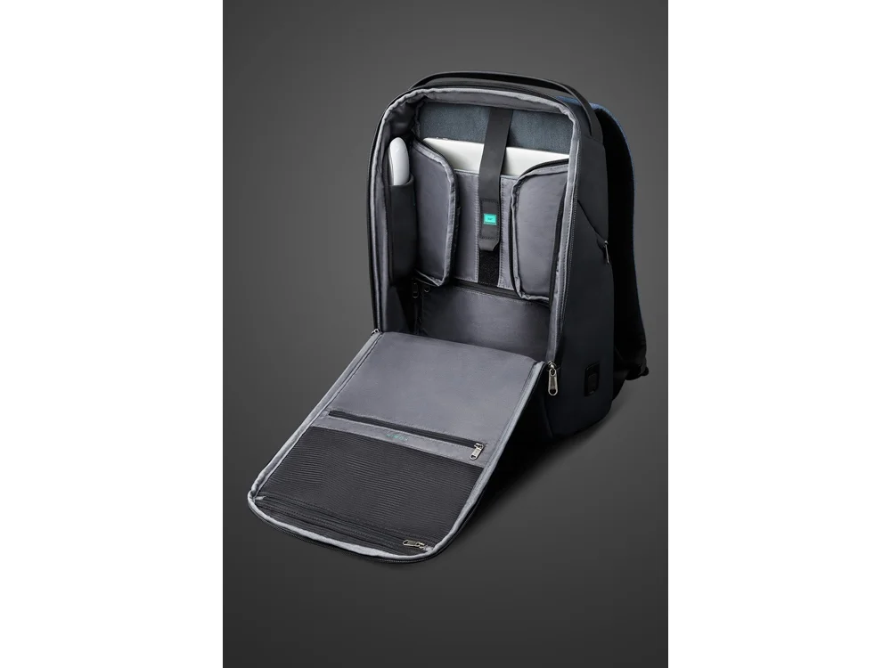 Водостойкий антикражный рюкзак FlexPackPro для ноутбука 15.6 серый/черный - фото 11