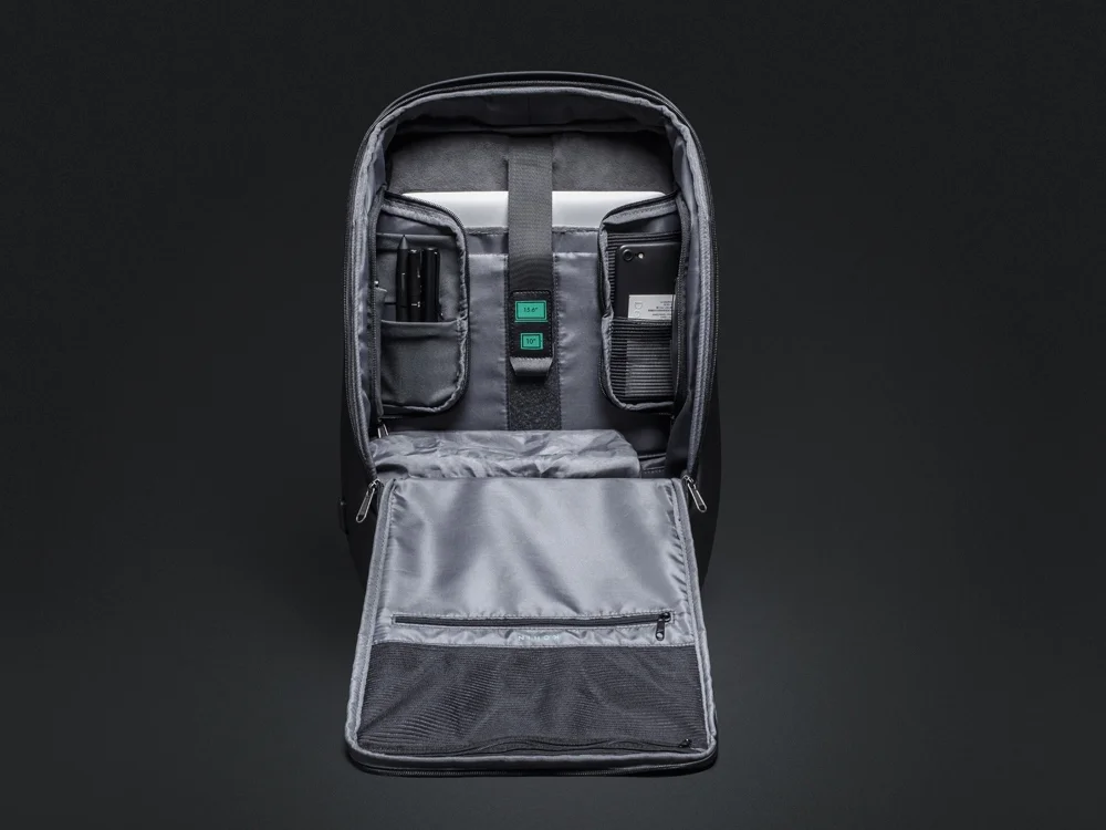 Водостойкий антикражный рюкзак FlexPackPro для ноутбука 15.6 серый/черный - фото 8