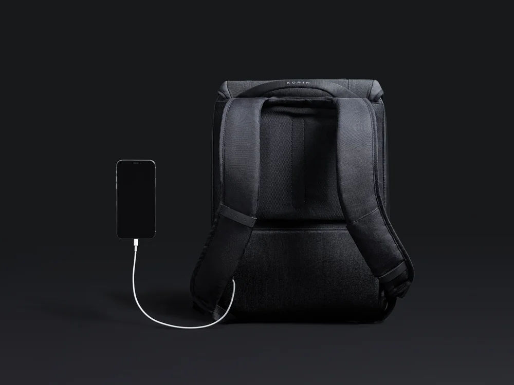 Водостойкий антикражный рюкзак Clickpack для ноутбука 15.6 черный - фото 19