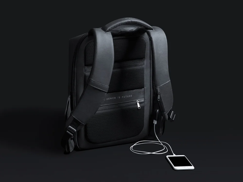 Водостойкий антикражный рюкзак Hipack для ноутбука 15.6 черный - фото 8
