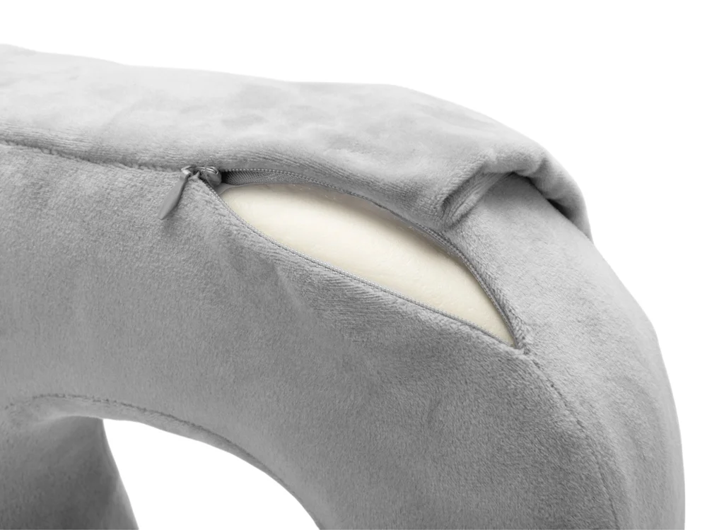 Подушка с эффектом памяти и вшитым чехлом Stash & Snooze серый - фото 3