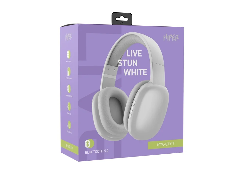 Беспроводные накладные наушники LIVE STUN белый - фото 9