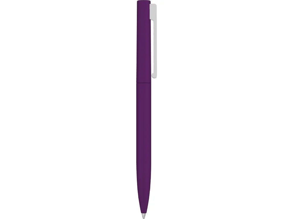 Ручка металлическая шариковая Bright F Gum soft-touch фиолетовый - фото 3