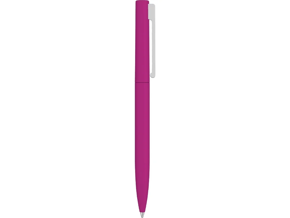 Ручка металлическая шариковая Bright F Gum soft-touch розовый - фото 4