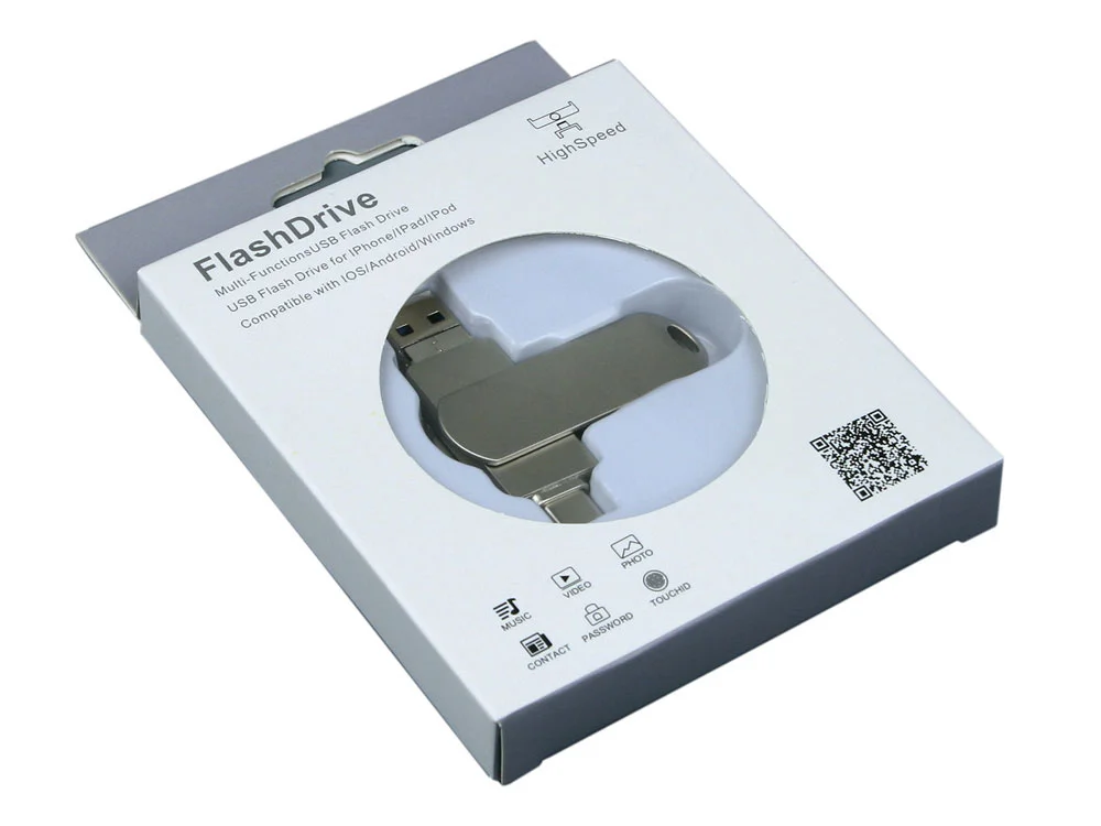 USB 3.0-флешка на 32 Гб для айфона 3 в 1 серебристый 32Gb - фото 3