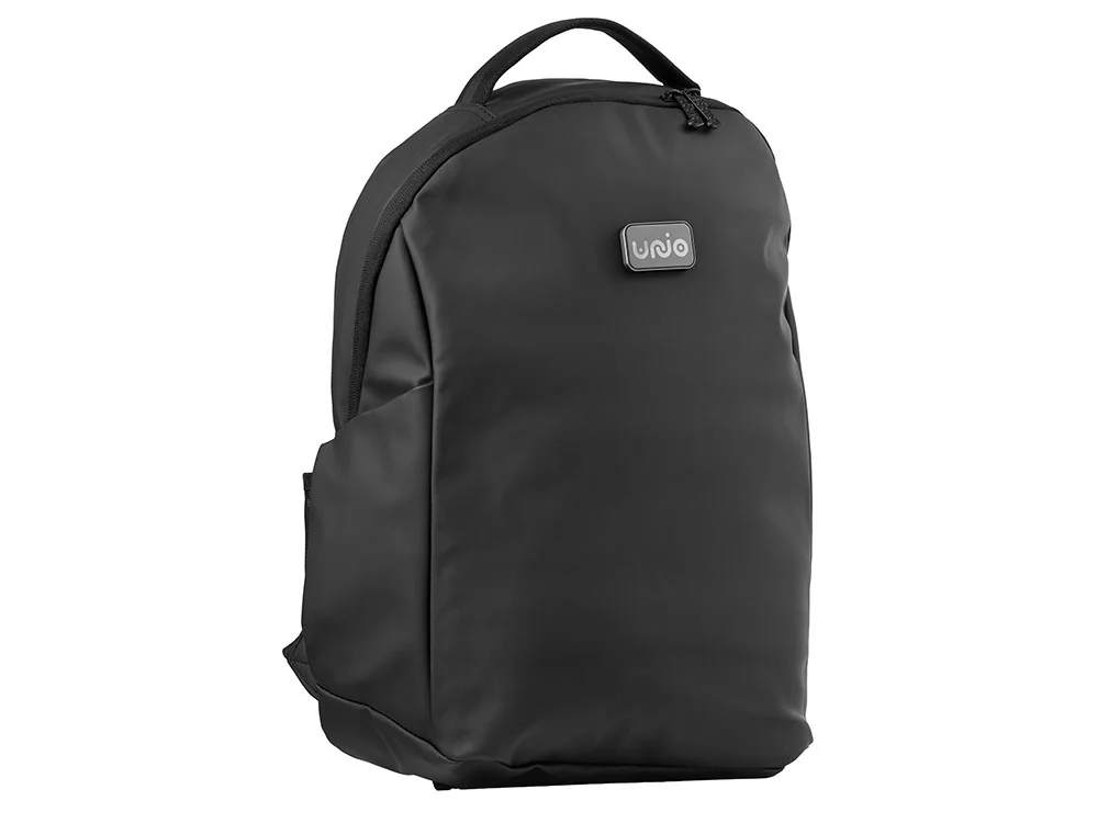 Рюкзак Sofit для ноутбука 14 из экокожи с гравировкой на шильде черный - фото 3