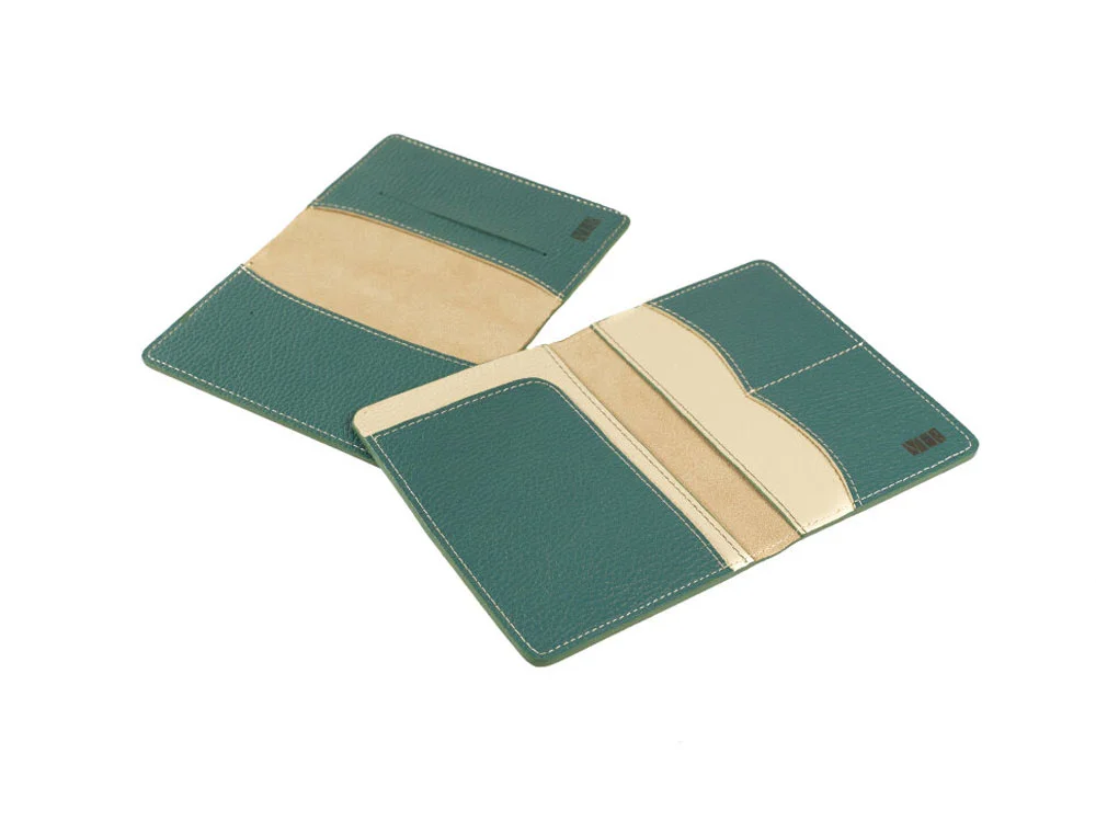 Обложка для паспорта Valerie Concept бежевый/зеленый - фото 6