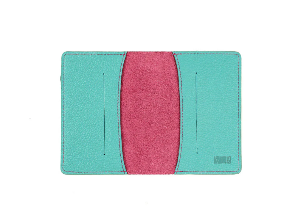 Обложка для паспорта Valerie Concept, фуксия/бирюзовый - фото 2