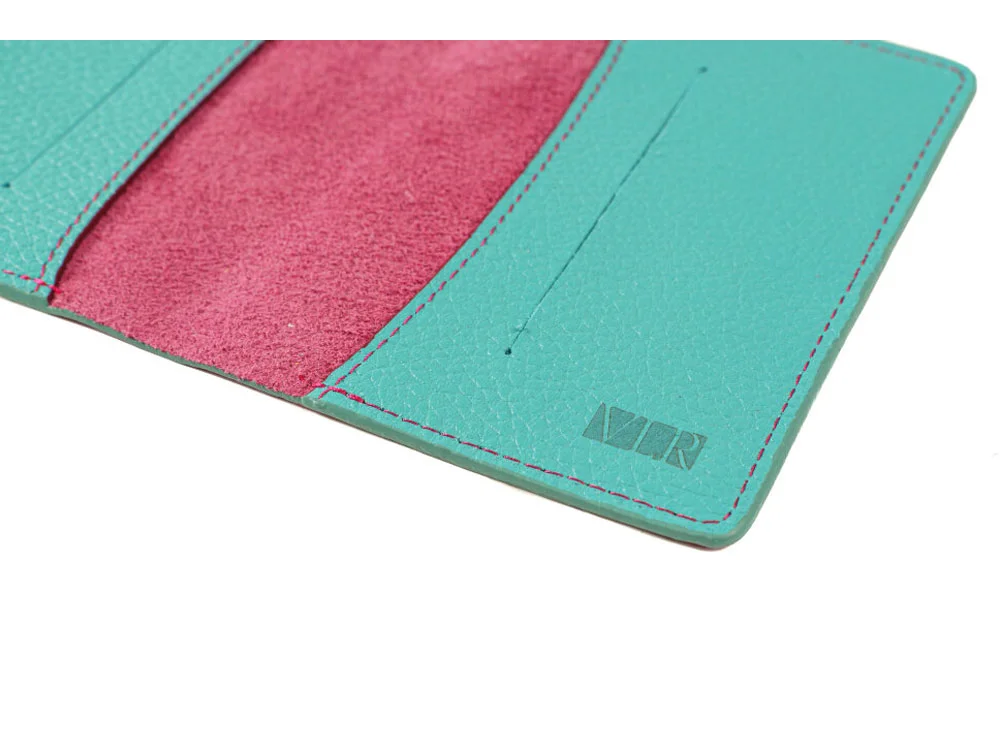 Обложка для паспорта Valerie Concept, фуксия/бирюзовый - фото 4