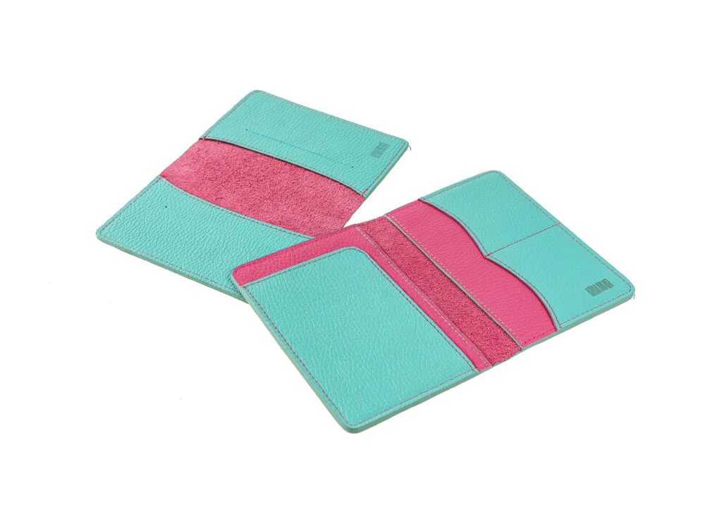 Обложка для паспорта Valerie Concept, фуксия/бирюзовый - фото 6