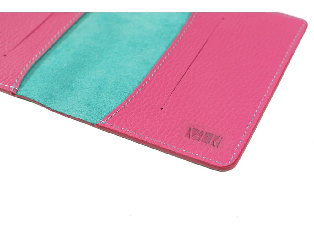 Обложка для паспорта Valerie Concept бирюзовый/фуксия - фото 4
