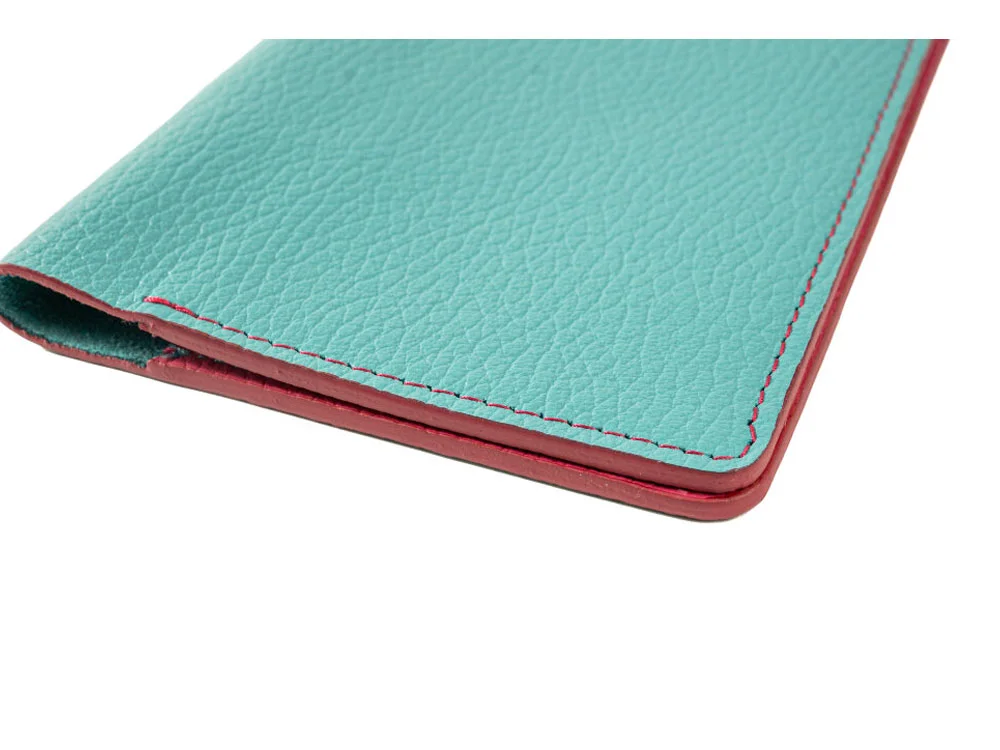 Обложка для паспорта Valerie Concept бирюзовый/фуксия - фото 5