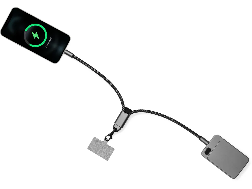 Ремешок-держатель для телефона с зарядным кабелем USB-C- USB-C Lany Wristband Charge Eco серый - фото 13