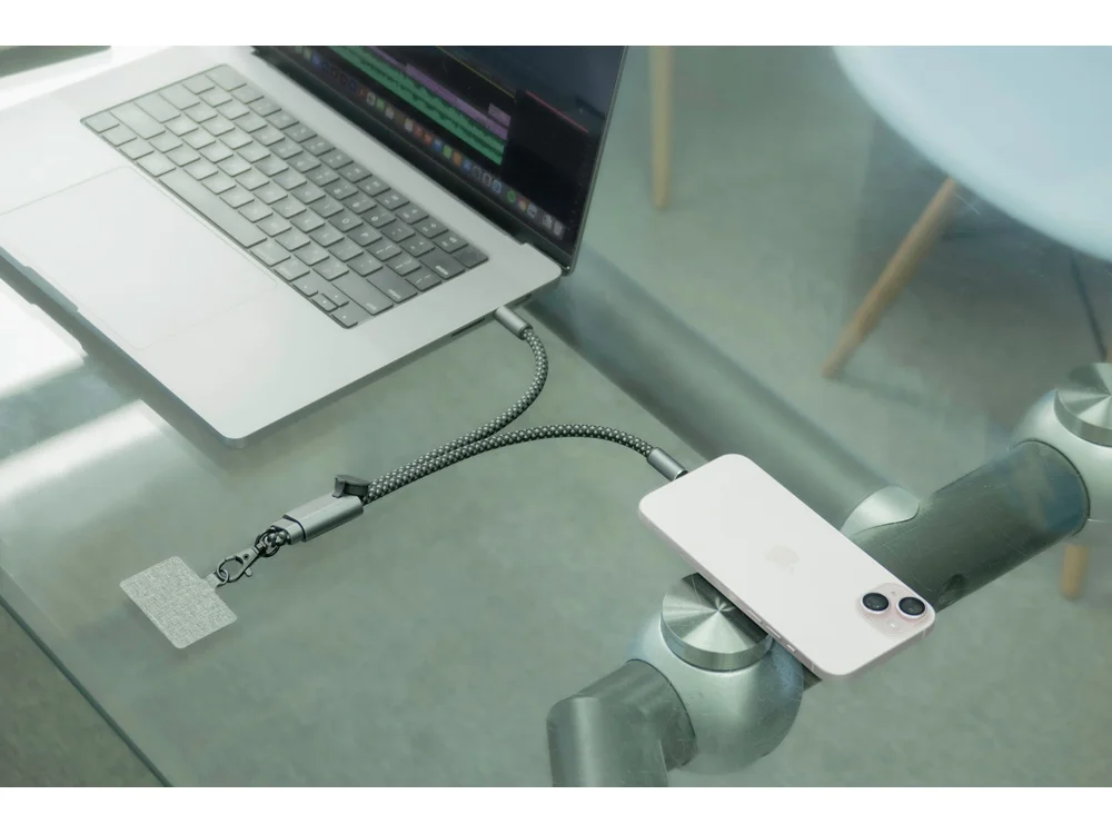 Ремешок-держатель для телефона с зарядным кабелем USB-C- USB-C Lany Wristband Charge Eco серый - фото 14