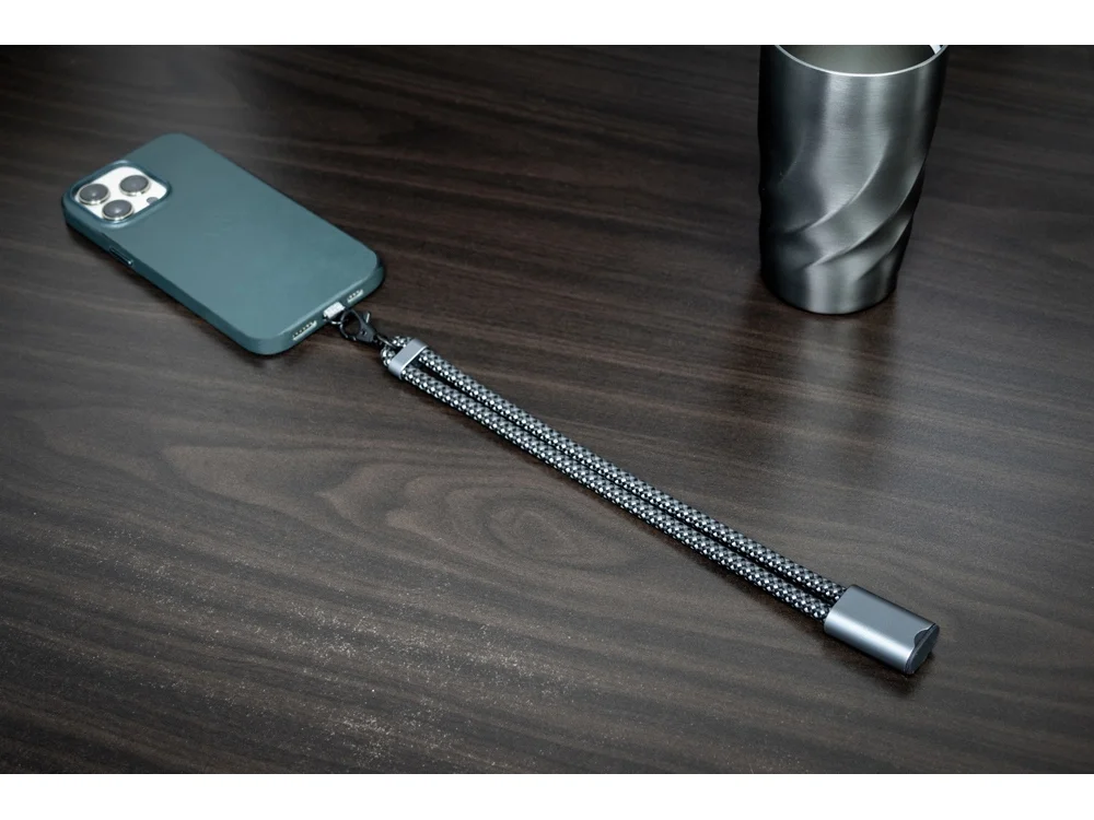 Ремешок-держатель для телефона с зарядным кабелем USB-C- USB-C Lany Wristband Charge Eco серый - фото 15