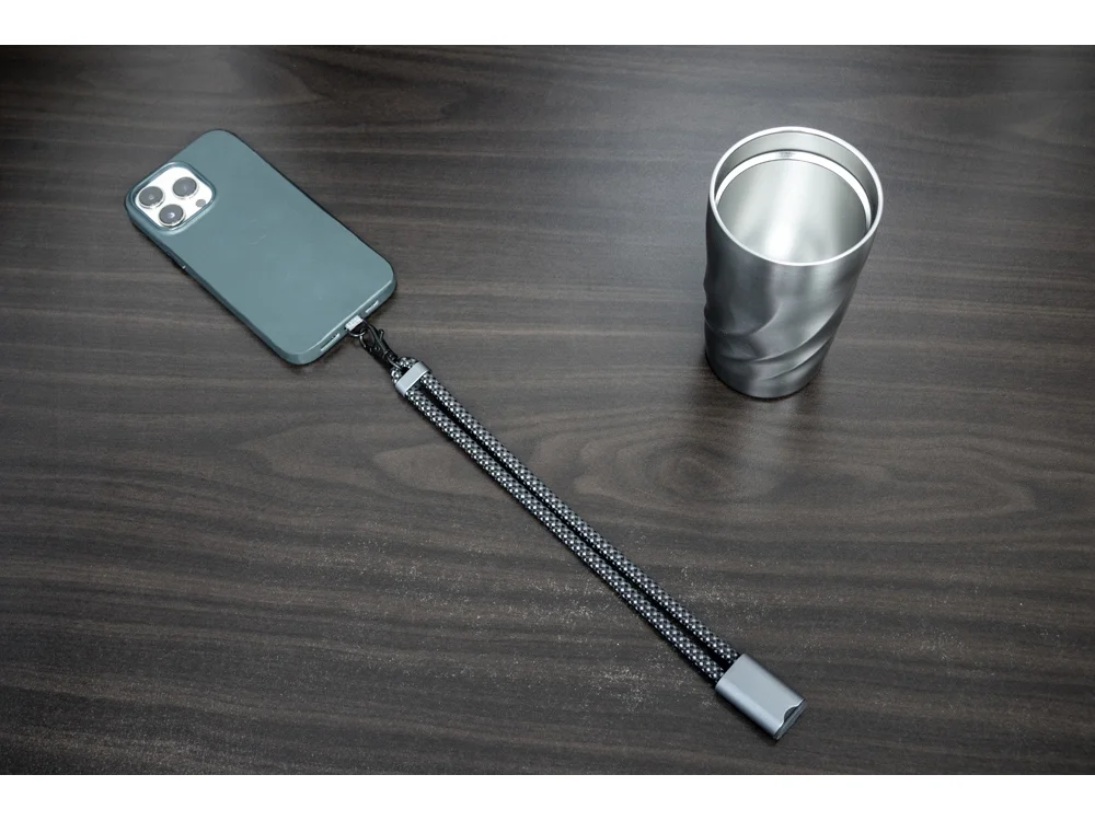 Ремешок-держатель для телефона с зарядным кабелем USB-C- USB-C Lany Wristband Charge Eco серый - фото 16