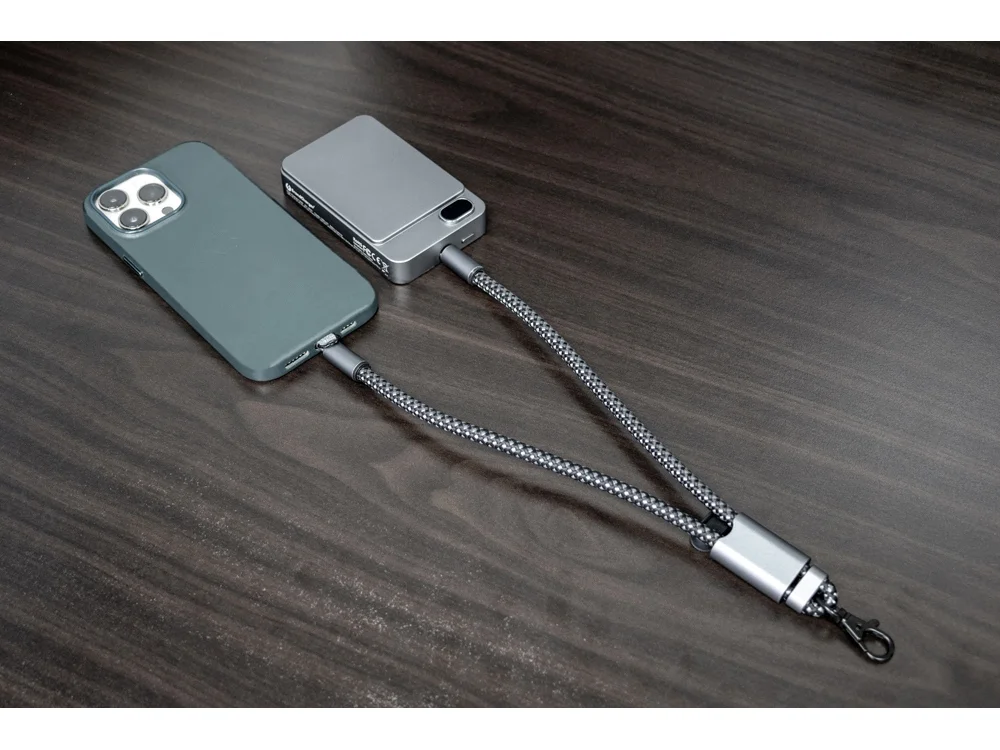 Ремешок-держатель для телефона с зарядным кабелем USB-C- USB-C Lany Wristband Charge Eco серый - фото 17