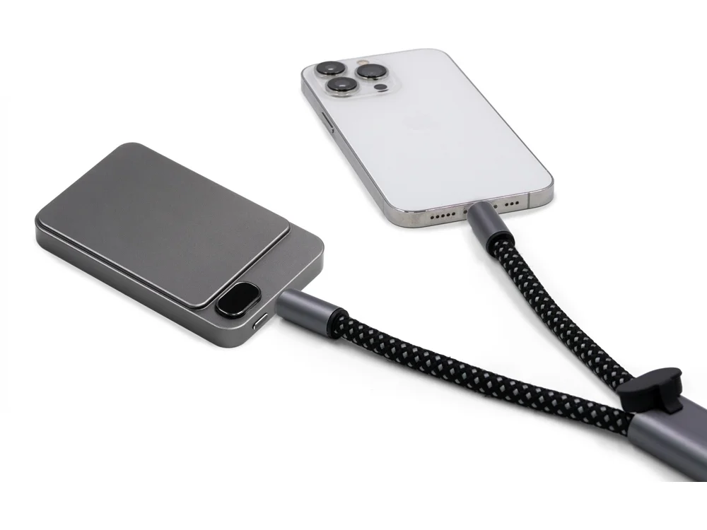 Ремешок-держатель для телефона с зарядным кабелем USB-C- USB-C Lany Wristband Charge Eco серый - фото 3