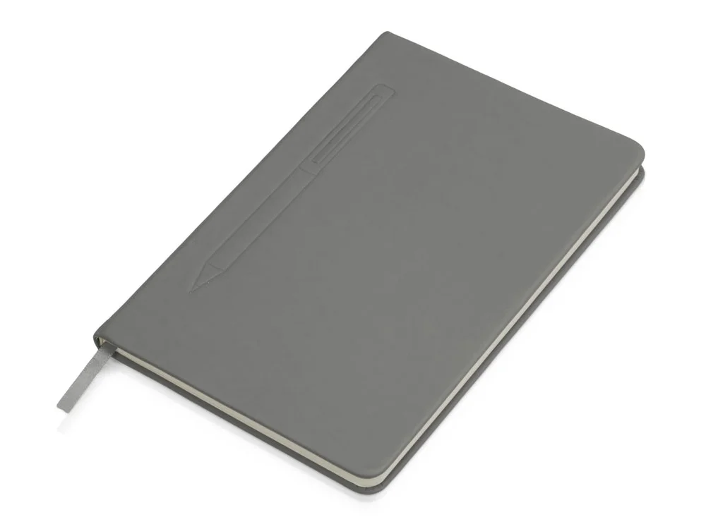 Блокнот А5 Magnet soft-touch с магнитным держателем для ручки серый A5 - фото 1