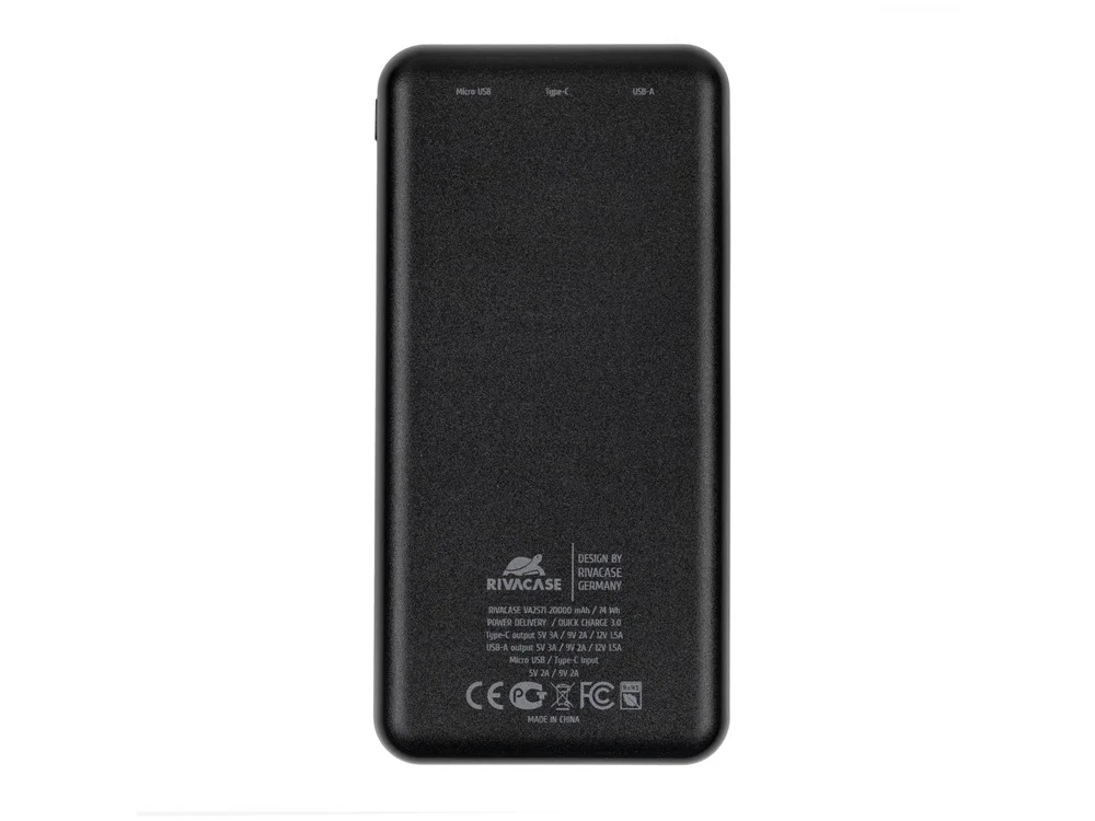 Внешний аккумулятор с быстрой зарядкой VA2571 20000 mAh черный - фото 3