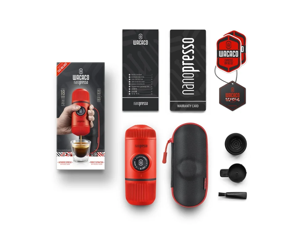 Ручная мини кофемашина Nanopresso Elements красный 80 мл - фото 2