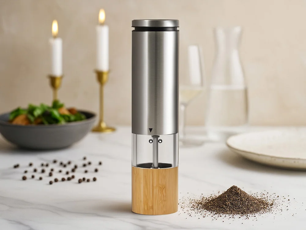 Электрическая мельница для специй, на батарейках «Clove», серебристый, коричневый - фото 7