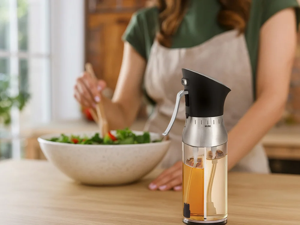 Дозатор для масла и уксуса «Balsamic», серебристый, черный, 190 мл - фото 10