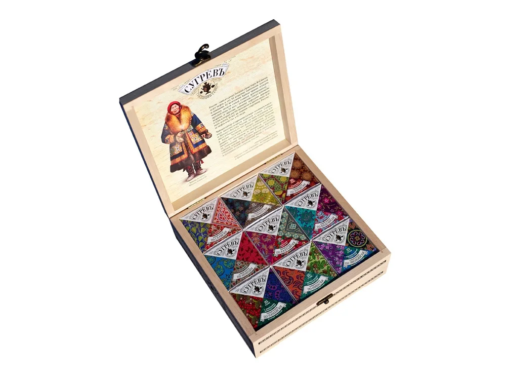 Подарочный набор c чаем «Сокровища Севера» в деревянной шкатулке, натуральный - фото 2