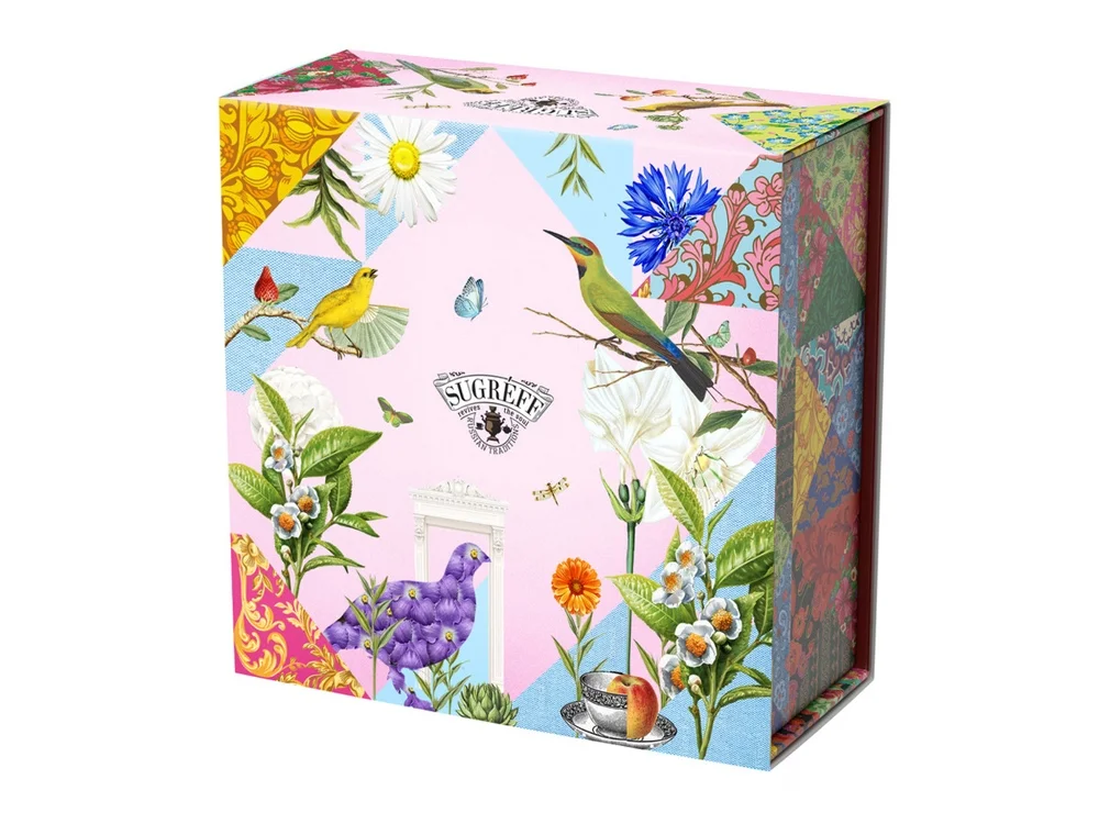 Подарочный набор c купажами чая и сладостями «Весенние птицы», мультиколор - фото 3