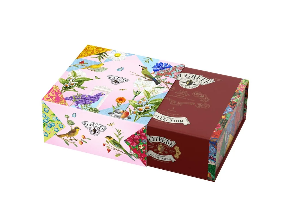 Подарочный набор c купажами чая и сладостями «Весенние птицы», мультиколор - фото 4