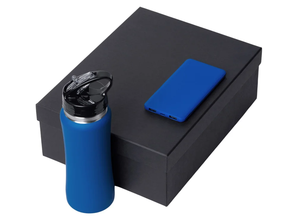 Подарочный набор COLOR IT с бутылкой для воды и повербанком 5000 mAh синий 600 мл - фото 2